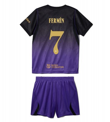 Barcelona Fermin Lopez #7 Replika Bortatröja Barn 2026-27 Kortärmad (+ Korta byxor)